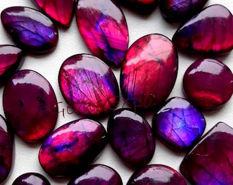 Purple Labradorite Cabochon Wholesale Lot, Treated Purple Labradorite By Weight With Different Shapes And Sizes Used For Jewelry Making
