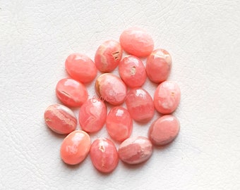 Rhodochrosite 6X8 MM Oval Shape Cabochon Calibrated Gemstone 15 Pieces Lot, AAA+ Rhodochrosite With Flat Back For Handmade Jewelry