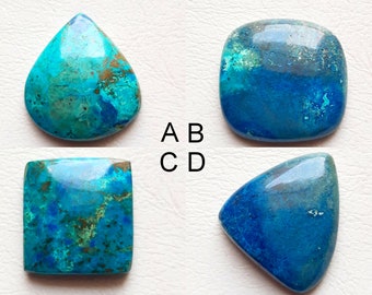 Azurite Cabochon Loose Gemstone For Jewelry Making, AAA+ Natural Azurite Gemstone For Wire Wrap And Handmade Jewelry 37049-37052