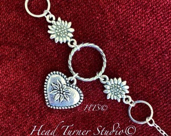 Silver Edelweiss Heart Choker: Alpine Flower Necklace