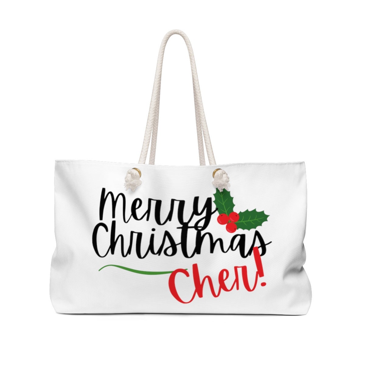 Merry Christmas Cher Cajun Holiday Shopping Bag, Xmas Weekender Go Home For  Tote, Overnight Spend The Night Bag - Yahoo Shopping
