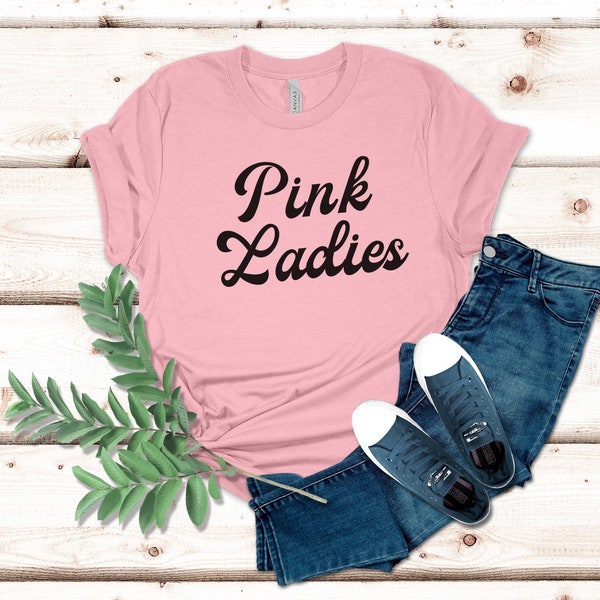 Pink Ladies Tshirt, Halloween Womens Shirt, 1950s Dance Party, Vintage Style Shirt, Halloween, Sock Hop, Rizzo, Sandy, Sandra Dee, Frenchy