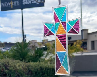 Christian Stain Glass Cross Craft Kit | Youth Group Activity | Sunday school Craft| Suncatcher | Ornament| VBS Activity | Easter | Holy Week
