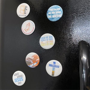 Christian 2 in Magnet Buttons Youth Group Bible Versus Christian Inspiration Fridge Magnet