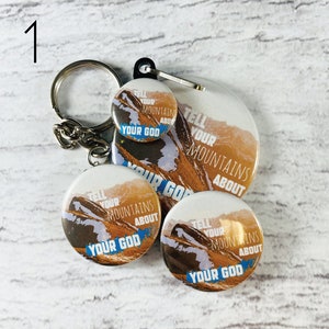 Christian Pin Set Pin Back Buttons Magnet Keychain Zipper pull Youth Group Gift Birthday Gift