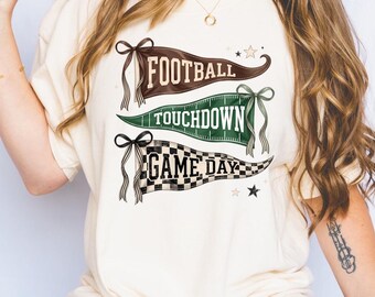 Football Flag Shirt, Comfort Colors® Tee, Touchdown Season, Game Day Apparel