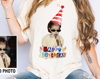 Custom Birthday Photo Comfort Colors Shirt, Personalized Tee, Birthday Party Outfit