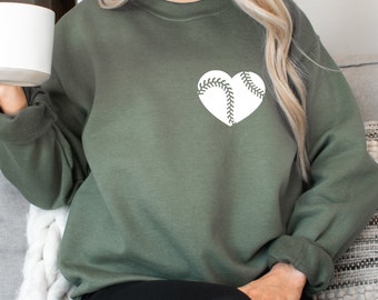 Baseball Heart Sweatshirt, Mom Gift, Baseball Gifts for Her, Women's Baseball Sweatshirt, Baseball Fan, Baseball Heart,Gift For Baseball Mom