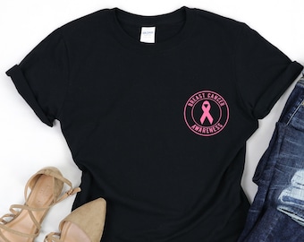 Breast Cancer Awareness Shirt, Breast Cancer Awareness Pocket T-Shirt, Motivational Shirt, Cancer Awareness Shirt, Breast Cancer, Awareness