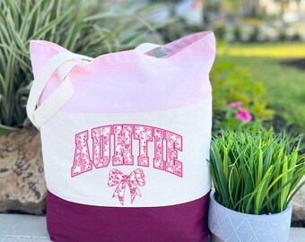 Bolso de mano Coquette Auntie: diseño de lazo rosa estilo chinoiserie