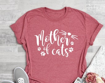 Mothers Day Gift, Valentines Day Shirt, Mother Of Cats, Cat Lover Gift, Cat Mama T-shirt, Funny Cat Shirt, Animal Lover Shirt, Mother tee