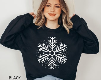 Christmas Snowflake Sweatshirt, Snowflake Women Sweatshirts, Women Christmas Gift, Christmas Gift, Cute Christmas Sweatshirt, Xmas Gift