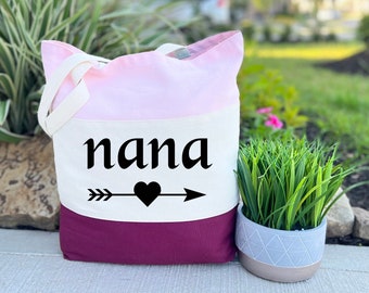 Nana Tote Bag, Nana Tote Gift, Mom Day Gift, Grandma Birthday Gift, Canvas Tote Bag, Grandma Gift, Best Nana Tote Bag , Nana Birthday Gift