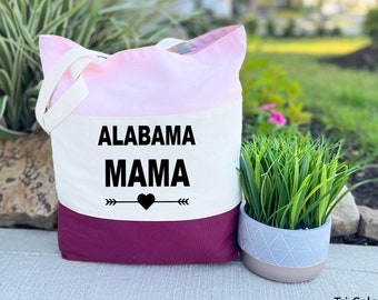 Alabama Mama Tote Bag, Alabama State Bag, Mom Gift, Alabama Gift, Alabama Lover, Mother's Day Gift, Gift For Mom, Mom Bag, Favorite Mom Bag