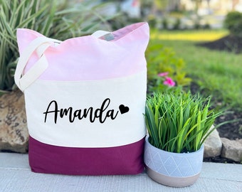 Personalized Bridesmaid Tote Bags, Maid of Honor Tote, Bridal Party Bridesmaid Gifts, Canvas Tote Bag, Custom Bridesmaid Tote Bags