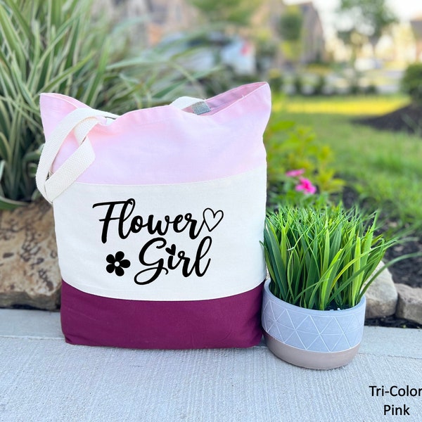 Flower Girl, Flower Girl Tote Bag, Flower Girl Gift, Flower Girl Bag, Bridesmaid Tote Bag, Canvas Tote Bag, Flower Girl Totes, Wedding Bag
