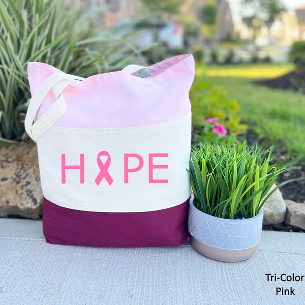 Hope Tote Bag, Cancer Hope Tote Bag, Breast Cancer Awareness Tote Bag, Breast Cancer Awareness, Breast Cancer Awareness Bag, Canvas Tote Bag