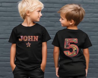 Monkey Birthday Shirt, Personalized Jungle Party Tee, Custom Age Kids Outfit