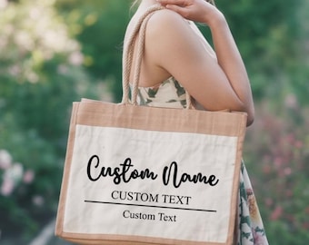 Custom Text Tote Bag, Custom Design Tote Bag, Custom Name Bag, Personalized Tote Bag, Customize Your Own Bag with Text, Your Text Bag, Gift