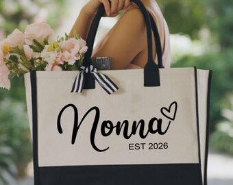 Custom Nonna Tote Bag, Nonna Tote Bag, Personalized Nonna Bag, Gift for Nonna, Mama Tote Bag, Nonna Est 2026 Bag, Mothers Day Gift