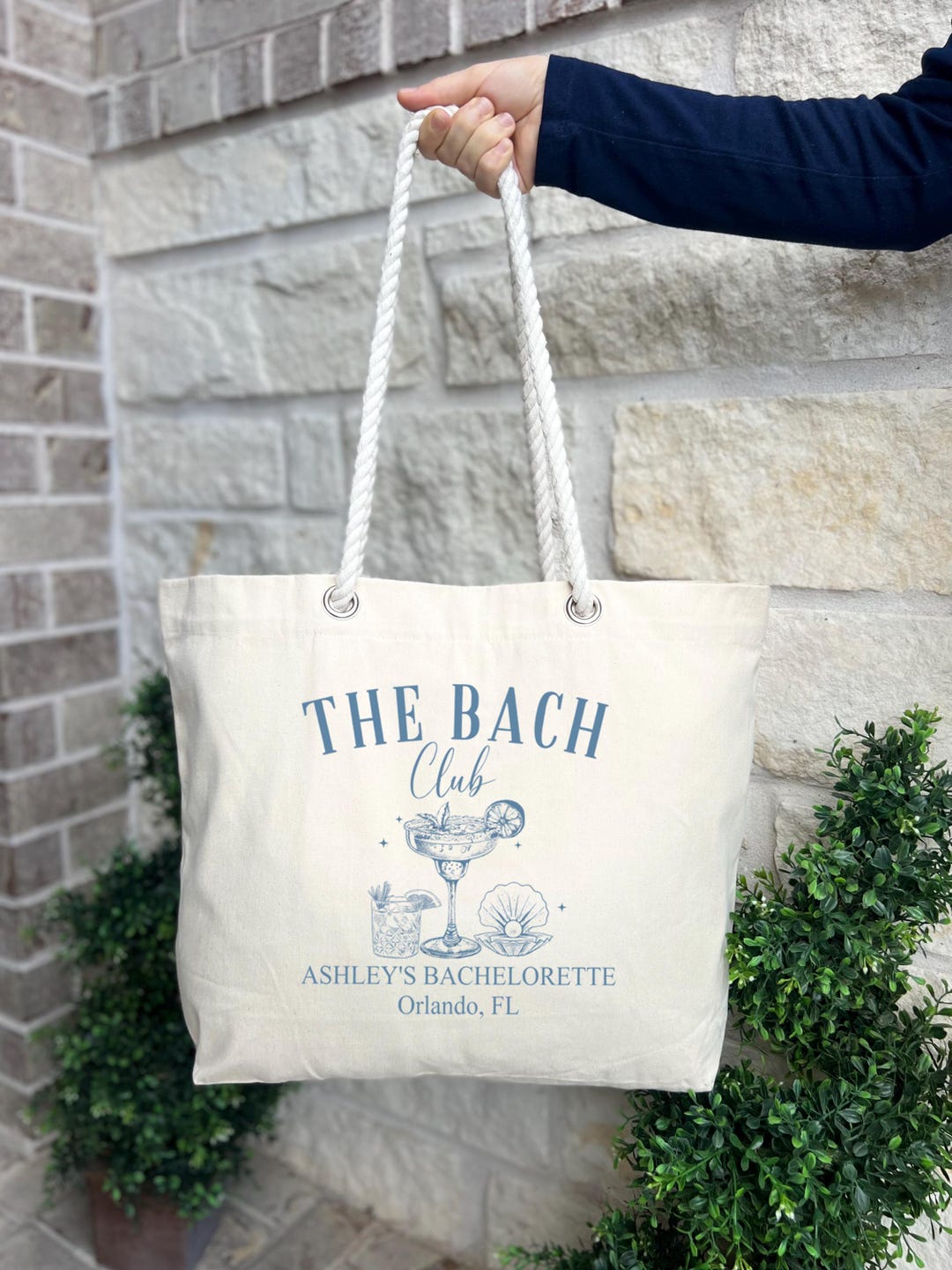 Custom Bachelorette Tote Bag, the Bach Club Bag, Beach Bride Gift ...