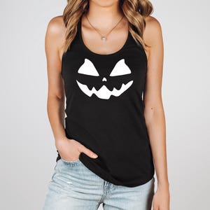 Halloween Tank Top, Halloween Shirt, Spooky Halloween Tank, Pumpkin Face Halloween Tank, Halloween Pumpkin Shirt, Halloween Gift, Scary Tank