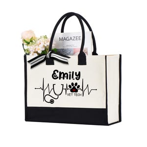 Vet Tech Bag, Custom Vet Tech Tote Bag, Gift for Vet Tech Week, Veterinarian Tote Bag, Vet Appreciation, Vet Week Gifts, Veterinarian Bag