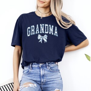 Grandma Bow Shirt, Chinoiserie Coquette Shirt,Coquette Gender Reveal Shirt,Pregnancy Announcement Gift,Mother&#39;s Day Grandma Gift,Grandma Tee
