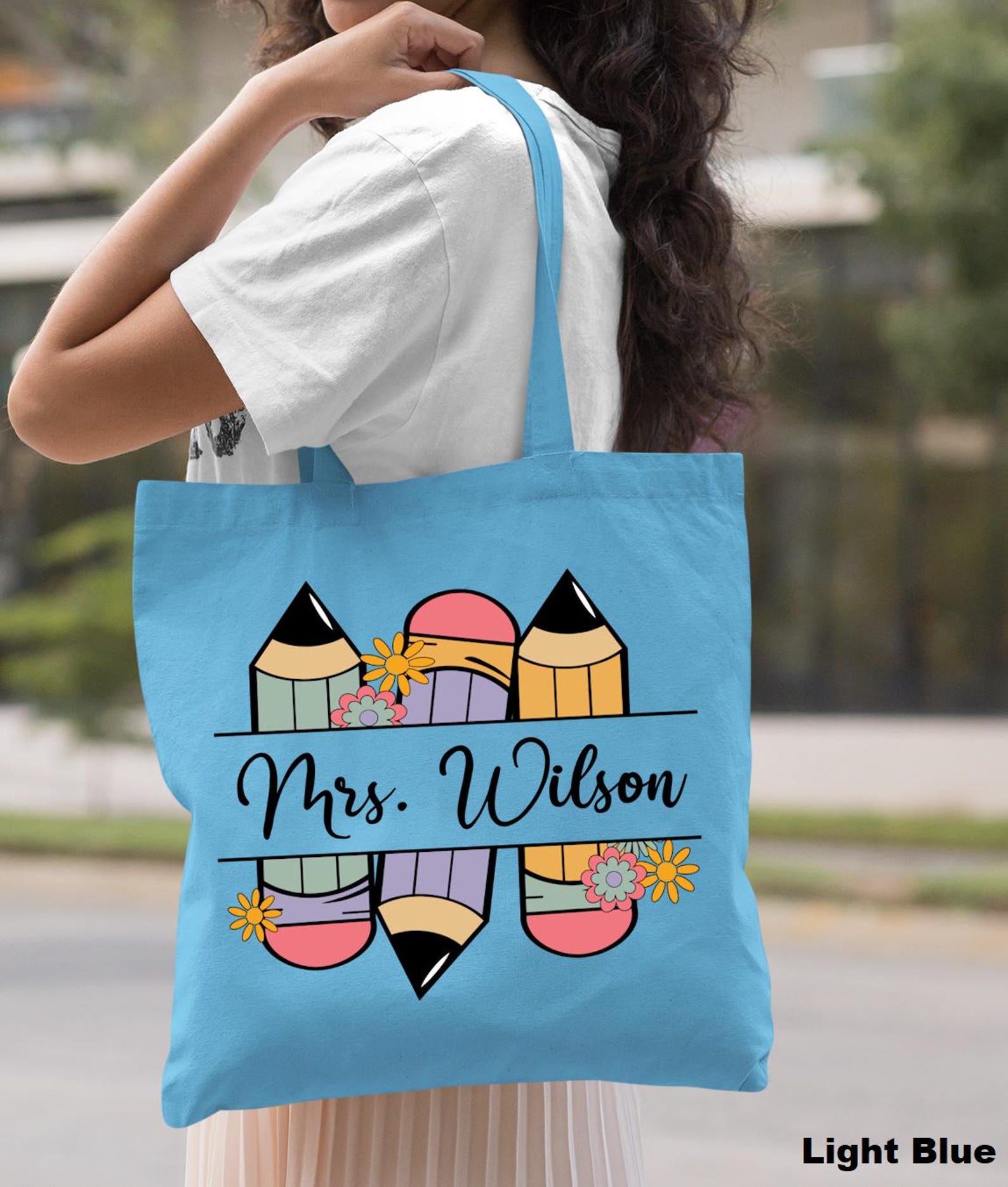 Personalized Teacher Tote Bag: Custom Name Gift - Etsy