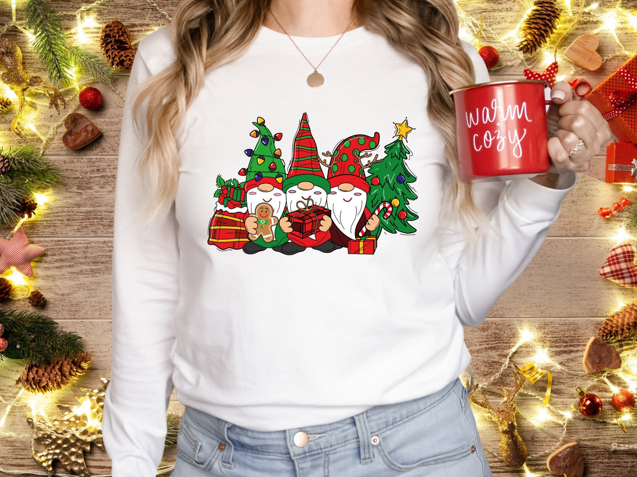 Gingerbread Gnomes Family Winter Tees Gift for Her Fall Women Shirt Funny Christmas Quote Christmas Gnomes Shirt Gift for Christmas