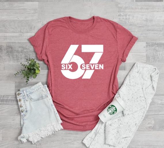 67 Shirt, Kids 6 7 Shirt, Funny Trendy Shirt, Youth Six Seven Shirt, Meme Shirt, Funny Graphic Tee, Varsity 67 Shirt, Gifts for Kids