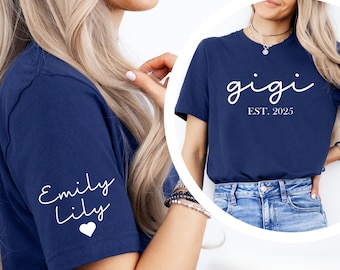 Gigi Est Shirt, Custom Gigi Shirt, Mothers Day Gift For Gigi, New Gigi Announcement, Granny T-Shirt, Gigi Gift, Mimi Shirt, Grammy Shirt