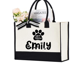 Custom Vet Tech Paw Print Bag, Veterinary School Student Graduation Gift, Nurse Vet Gift