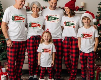 Custom Christmas Text Shirt, Personalized Holiday Tee, Matching Family Group Outfit, Holiday Party Wear