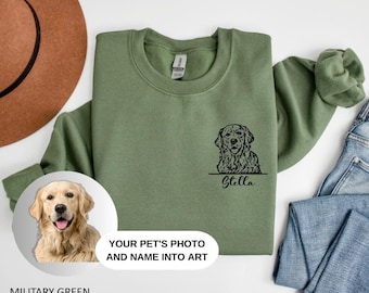 Custom Pet Portrait Hoodie: Personalized Dog or Cat Photo