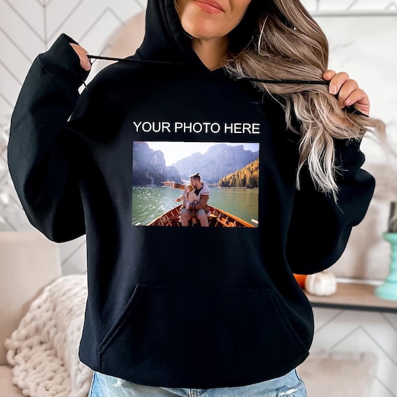 Custom Photo Hoodie, Custom Picture Hoodie, Custom Birthday Photo Hoodie, Customized Family Image Sweatshirt, Company and Team Logo Hoodie