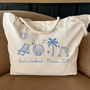Custom Girls Weekend Tote Bag, Girls Vacation Bag, Girls Trip Gifts, Canvas Tote Bag, Girls Party Bag, Vacation Beach Bag,Girls Matching Bag