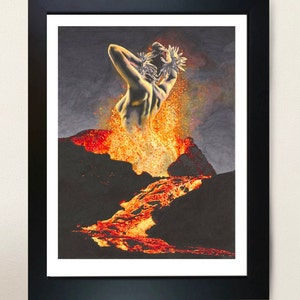 Creations Dance Wall Art Lava Print 11x14 Goddess Pele Giclee Hawaii