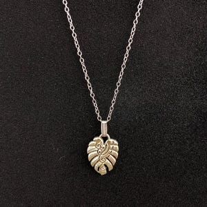Monstera Tribal Sterling Silver Pendant, Hawaii