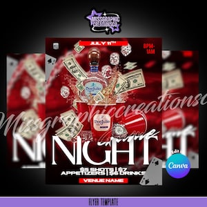 Game Night Flyer Template: Editable Party Event Design (Canva Template Digital Download