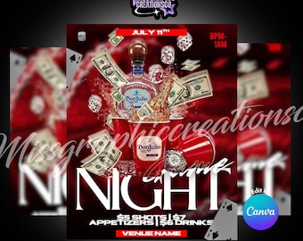 Plantilla de volante para noche de juegos: Diseño editable para eventos de fiesta (Descarga digital de plantilla de Canva)