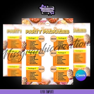 Baker | Party Packages Pricelist Template Flyer