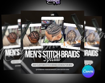 Men’s Stitch Braids Special Flyer Template