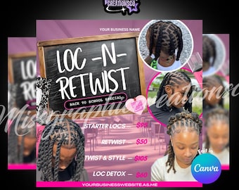 Back to School Loc and Retwist Special | Hair Flyer | Back To School Flyer |