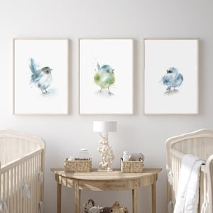 Watercolor Birds,Printable Birds Art,Bluebird Print,Birds Wall Art,Minimalist Birds,Downloadable Artwork,Bird Art Nursery Decor Set of 3