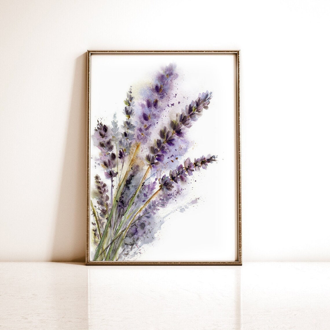 Lavender Watercolor Purple Flower Painting Lavender Wall Art - Etsy
