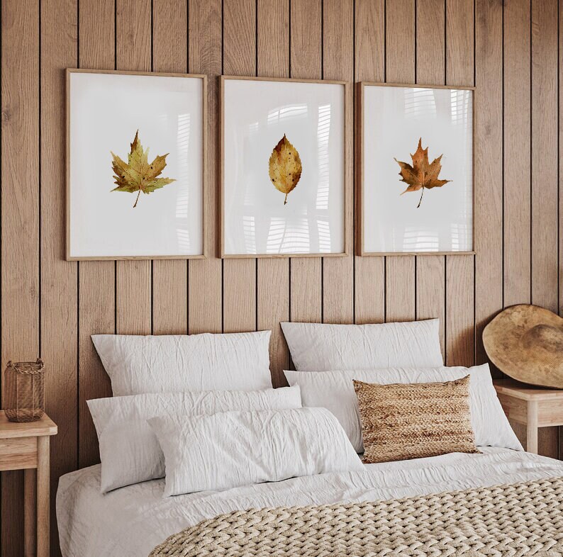 Fall Leaves Printable/watercolor Fall Leaf/fall Wall Art Set of 6 ...