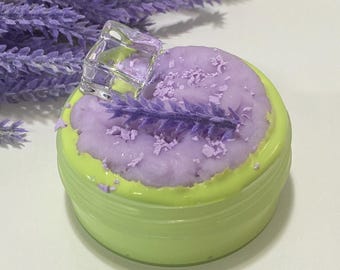 Lavender Matcha Slime 3 oz (lavender matcha, classic and icee slime, gift, party favor)