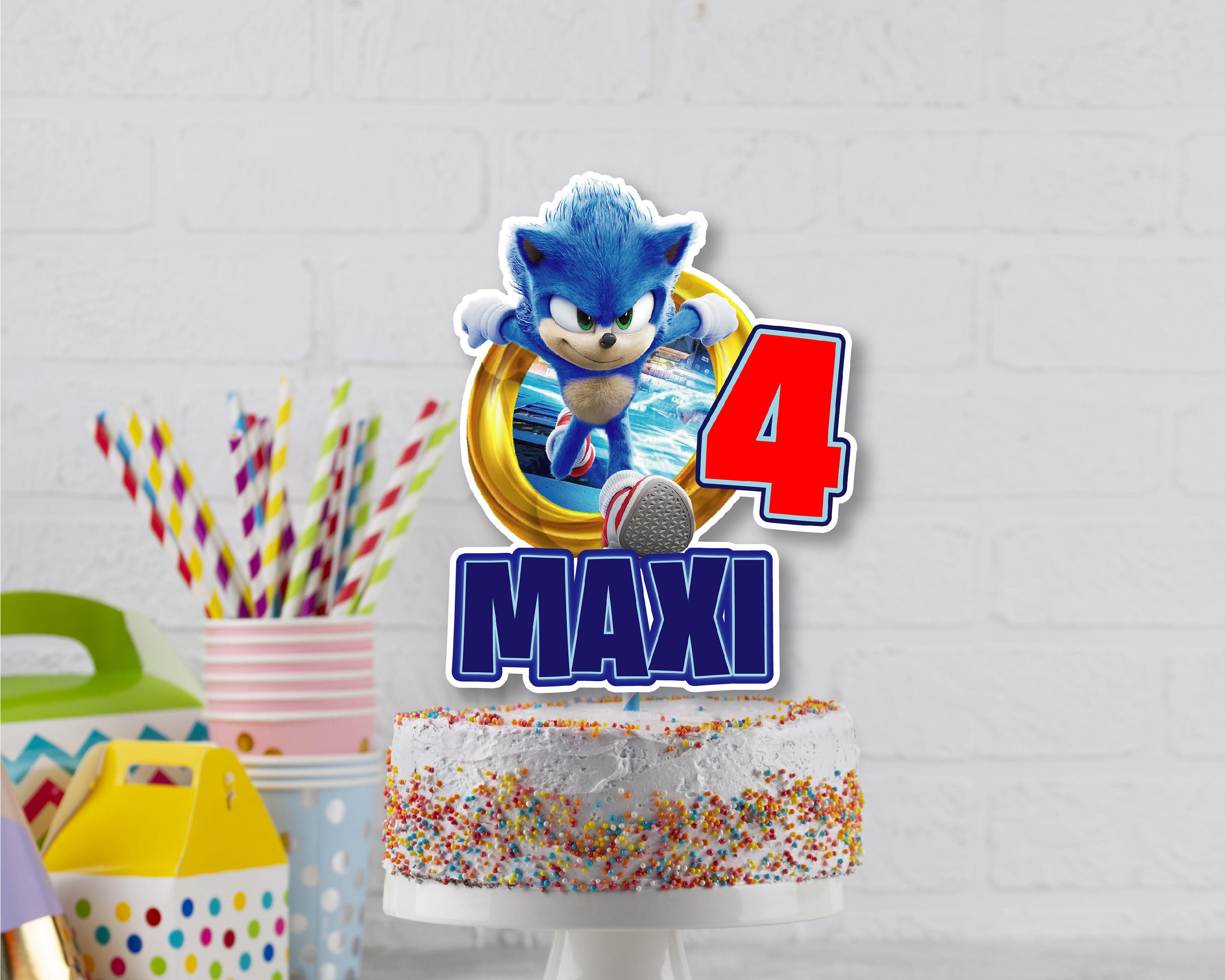 Sonic, printable topper cake – Phigraphic