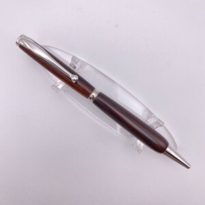 Hand-Turned Slimline Style Wood with Chrome Finish Twist Pen